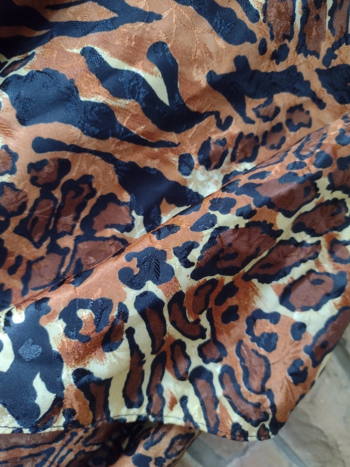 Vintage Womens Caftan Lot 2 One Size Animal Print Satin Lounge Maxi Dresses