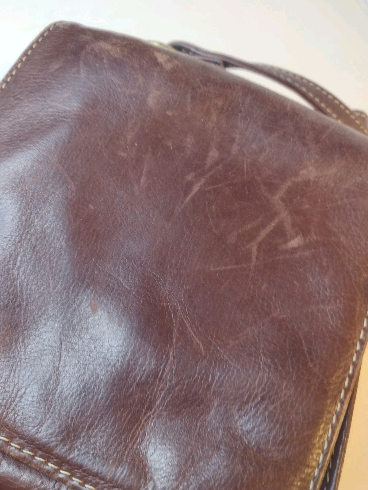 Vintage Chaos Leather Crossbody Organizer Bag Wax Pull Up Rustic Boho Travel