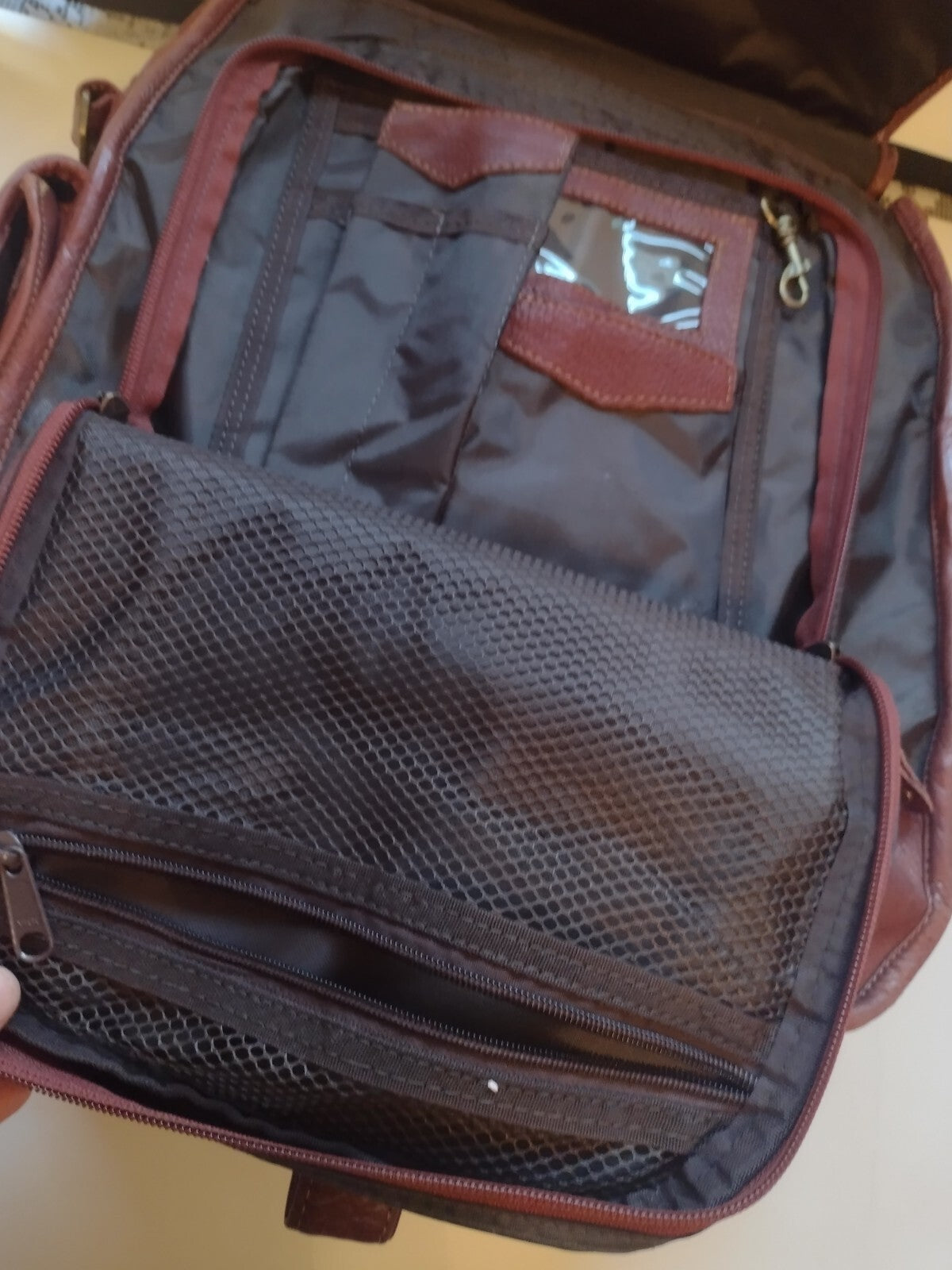 Leather Convertible Backpack Laptop Messenger Bag Brown Boho Travel 3 Way 16in