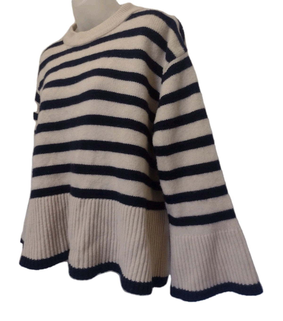 Rosaé Paris Le Sablons Sweater Size 1 Merino Cashmere Breton Stripe Boxy