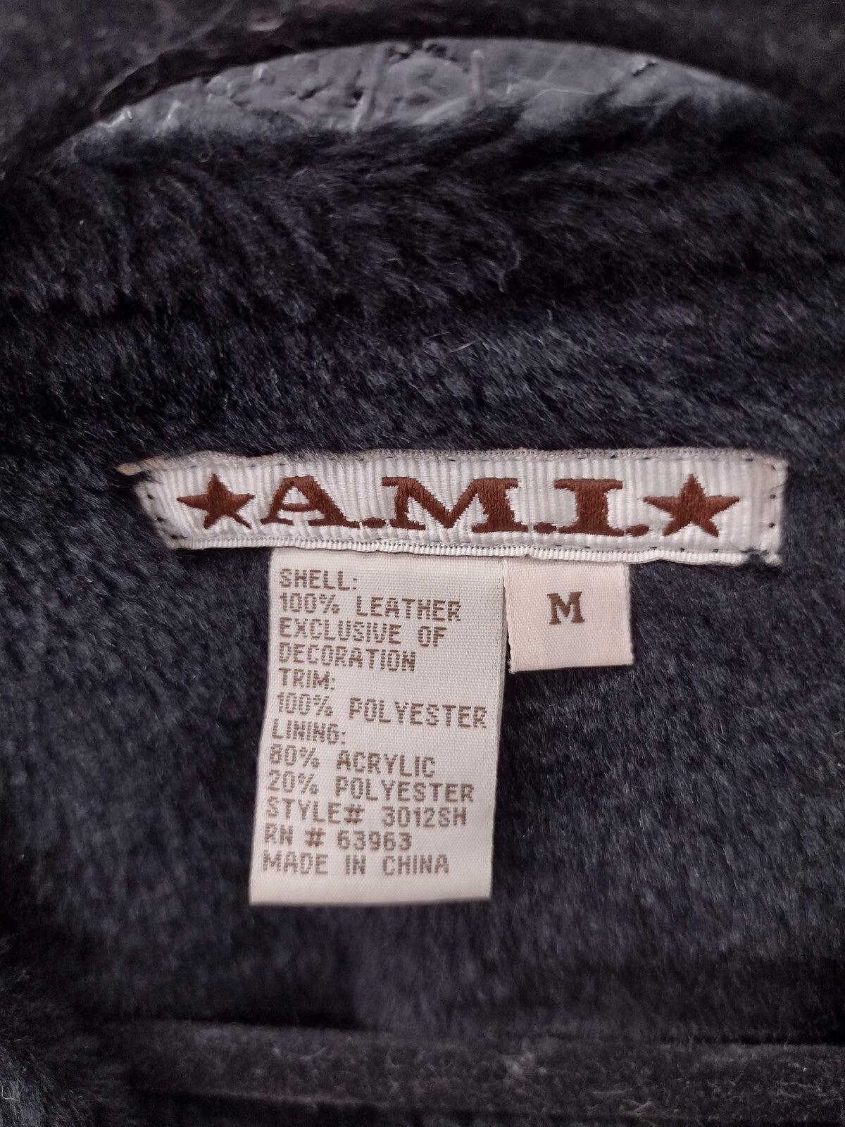 A.M.I. Y2K Black Suede Leather Vest Faux Fur Embroidered Studded Western M