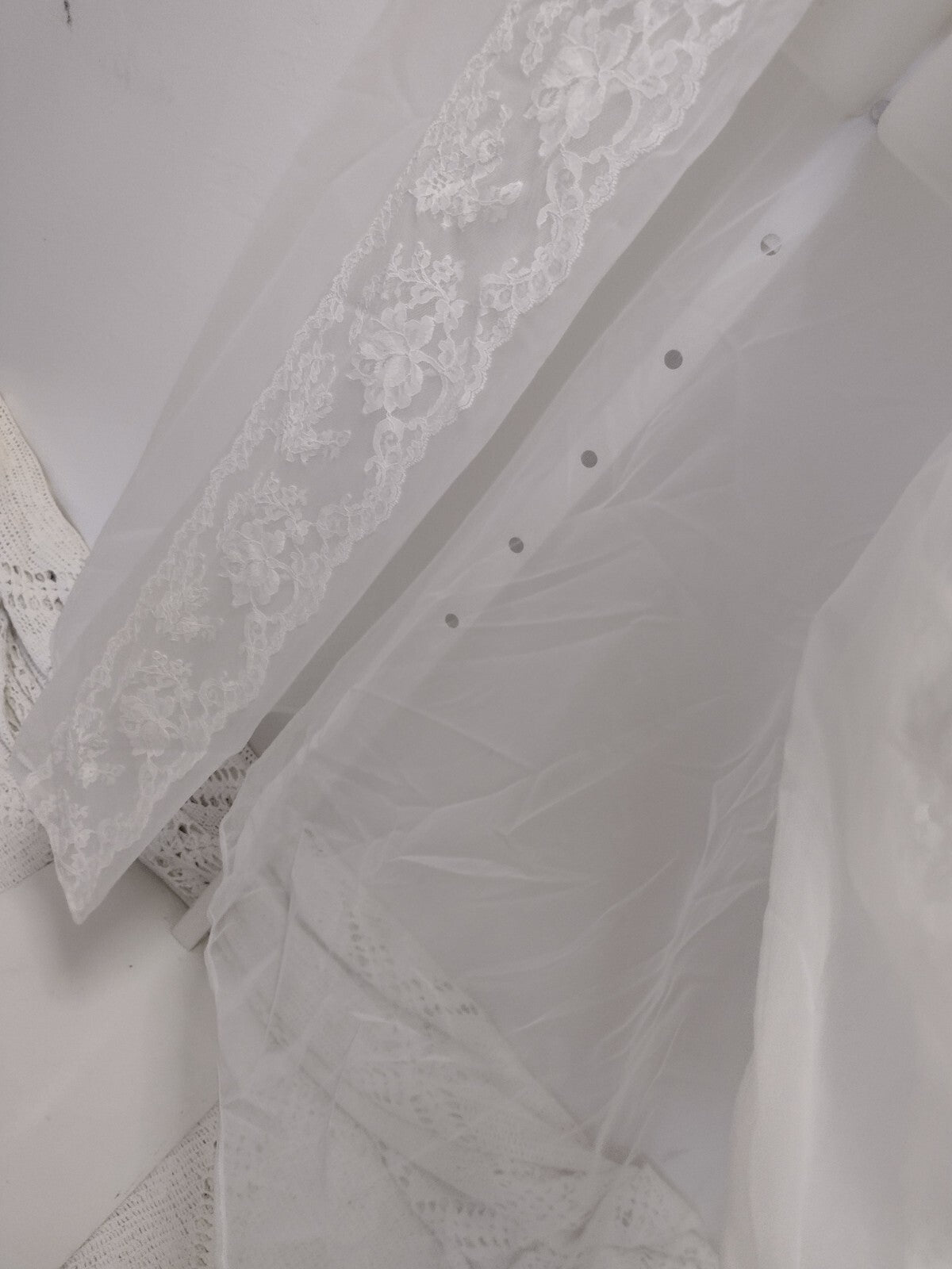 Robe Vintage Shadowline Sheer Chiffon Lace Peignoir Petite Bridal Boudoir