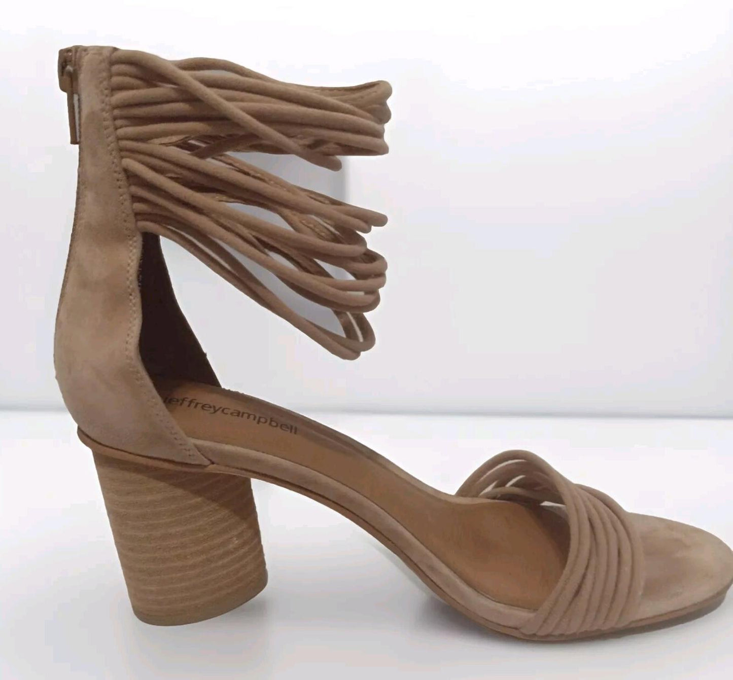Jeffrey Campbell Tan Pallas Rope Heels Ankle Strap  Sandals Sz 7.5