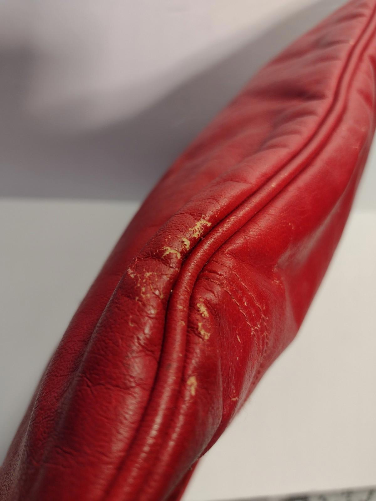 Vintage Sarne Country Crafted Red Faux Leather Envelope Clutch Bag Taiwan 14x10