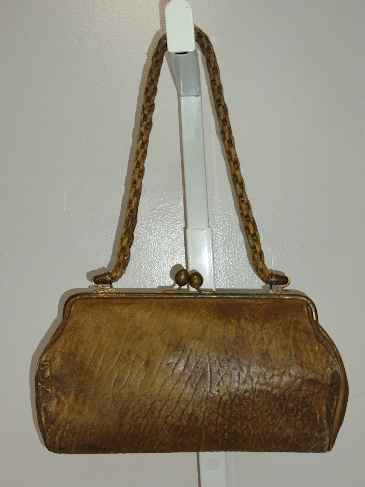 Antique Edwardian Leather Handbag 1905 Ephemera Norfolk Western Railway Purse