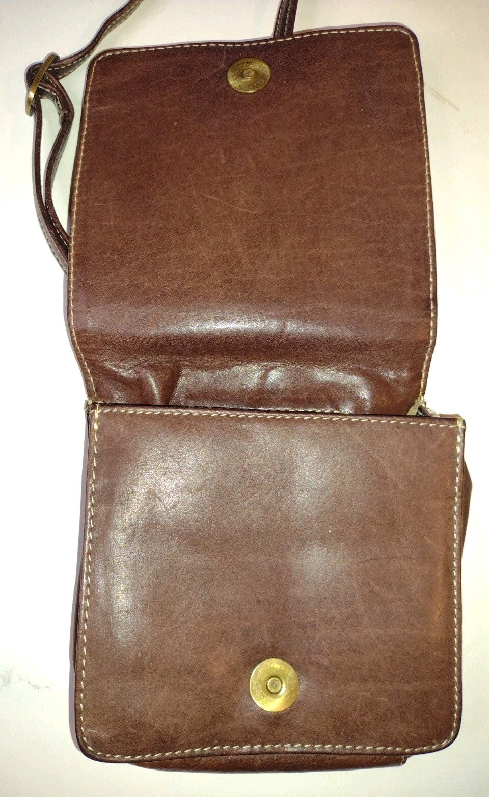Vintage Chaos Leather Crossbody Organizer Bag Wax Pull Up Rustic Boho Travel