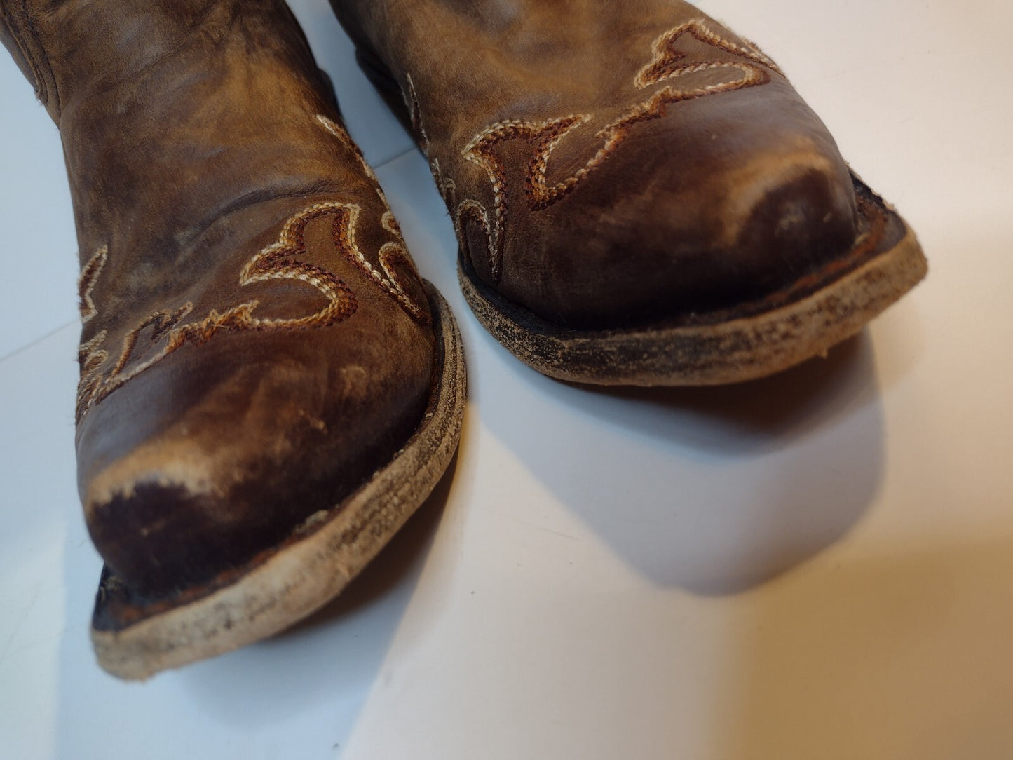 Circle G Cowboy Boots Womens 7 Brown Leather Western Snip Toe Embroidered Mexico