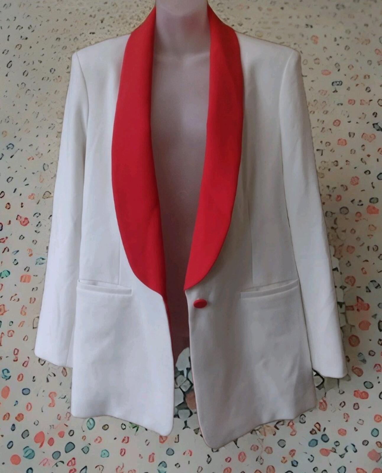Retired alice + olivia Vernell Jacket White Orange Sz 8