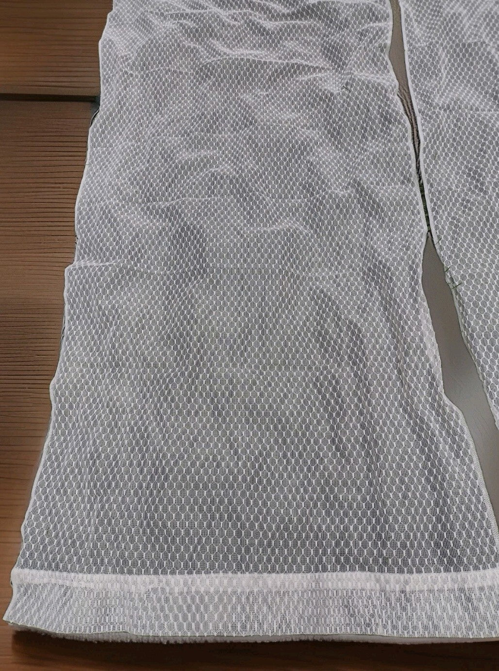 Curtains Vintage 60s Sheer Honeycomb Chenille Texture 39x78 Rod Pocket Pair
