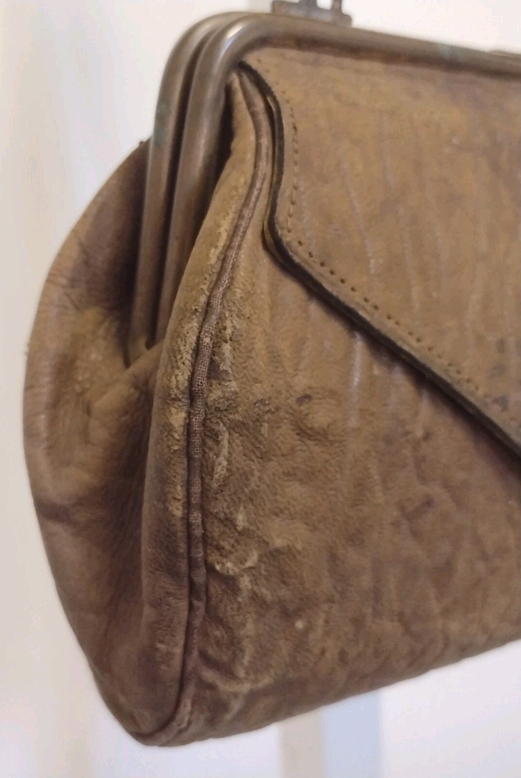 Antique Edwardian Leather Handbag 1905 Ephemera Norfolk Western Railway Purse
