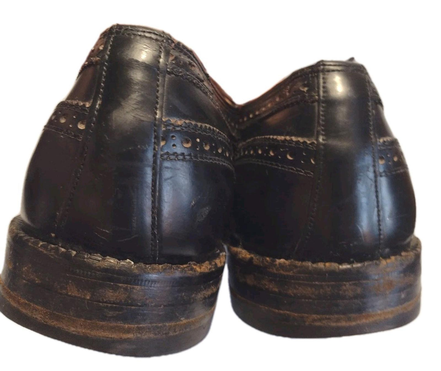 Vintage Royal Tweed Cheaney Church’s Wingtip Brogues Black UK Made Sz 11