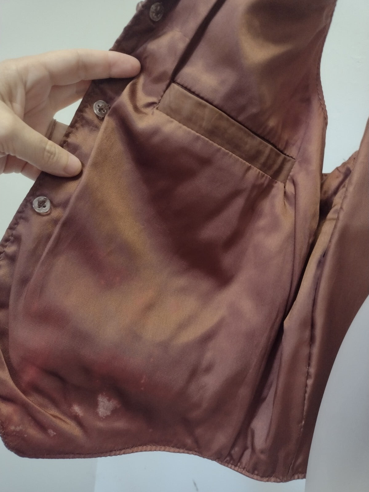 Vintage Steer Brand Leather Vest Men L Made USA Western Cowboy 70s 80s Brown