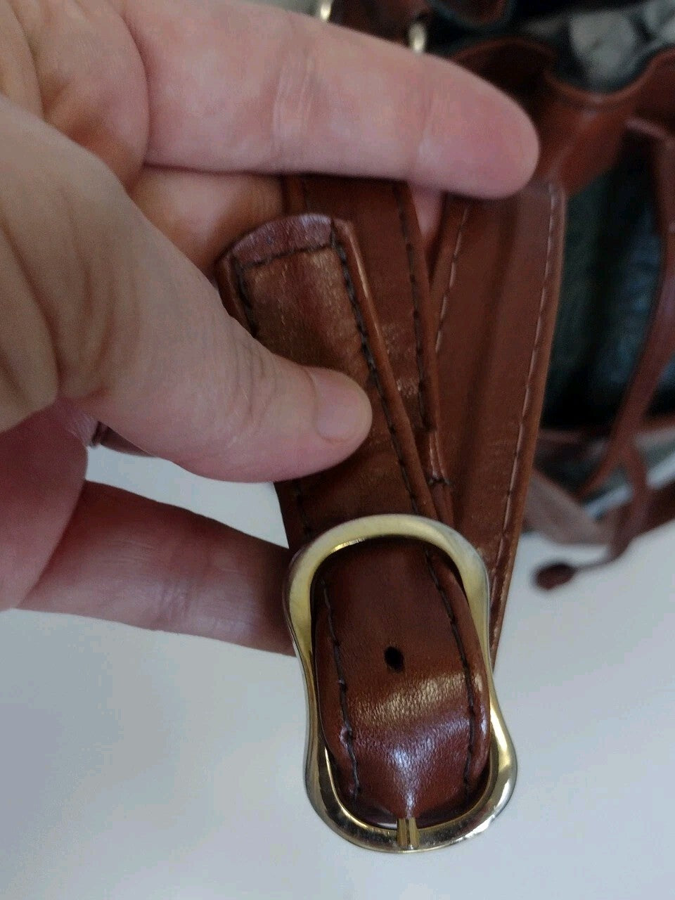 Vintage 80s 90s Green Embossed Leather Bucket Bag Drawstring Boho Western