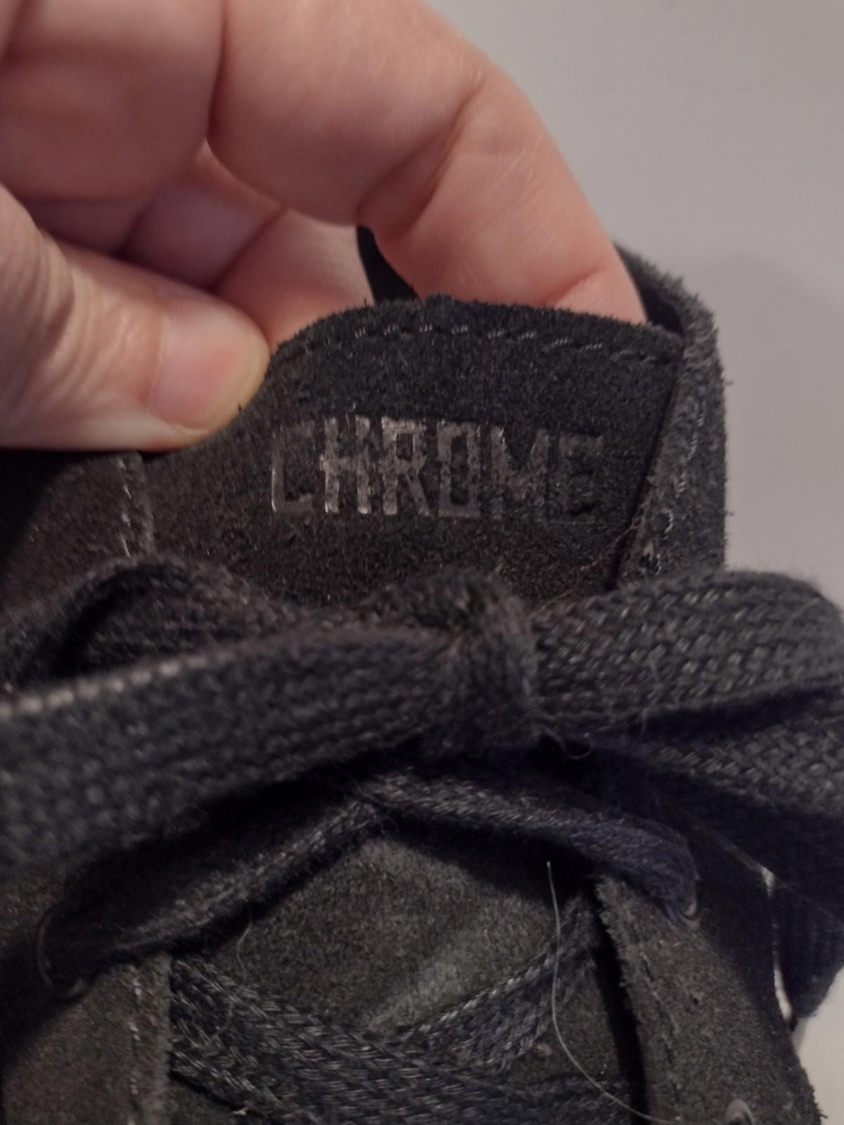 Chrome Mid Top Sneakers Mens Sz 8 Black Suede Chukka All Black Shoes BR 1215