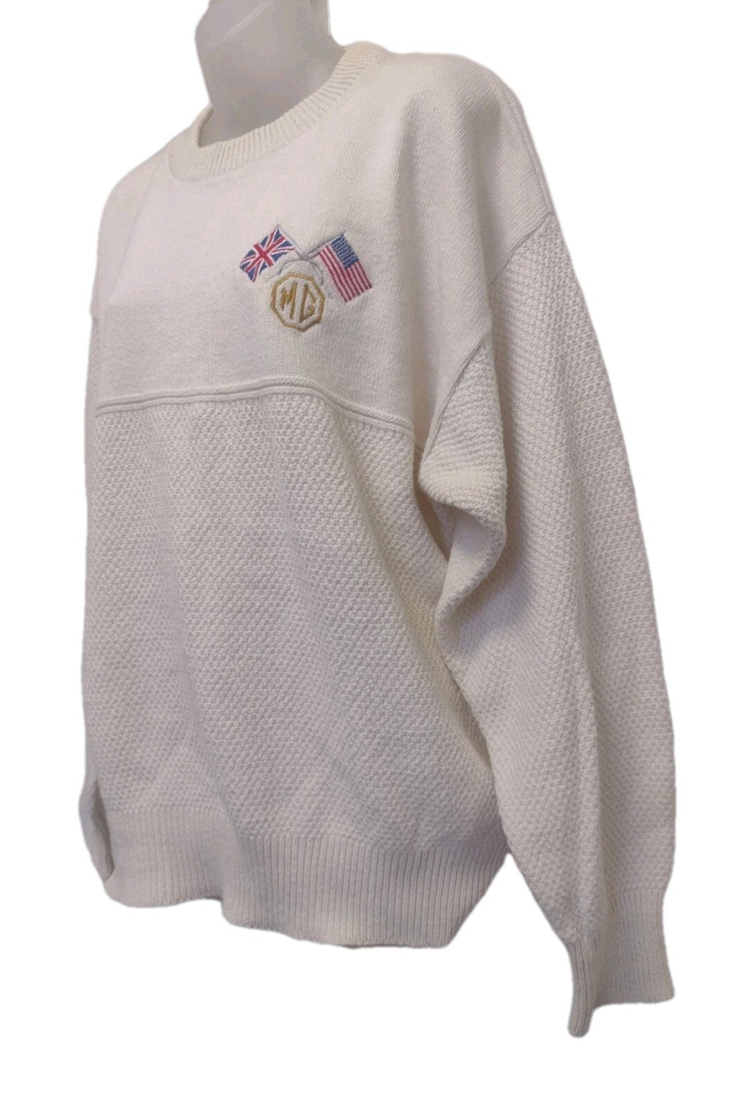 Vintage 1990s Mens Andrew Rohan MG Sweater Large Cotton British Car USA