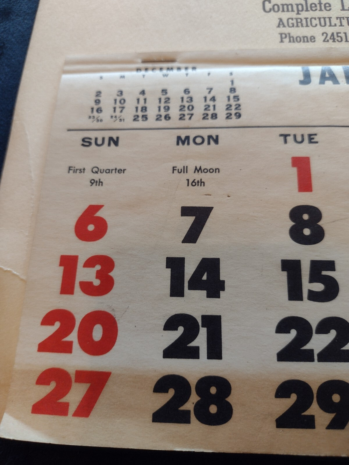 1957 Advertising Calendar Barefoot Boy Farm Mazon Illinois Vintage Complete
