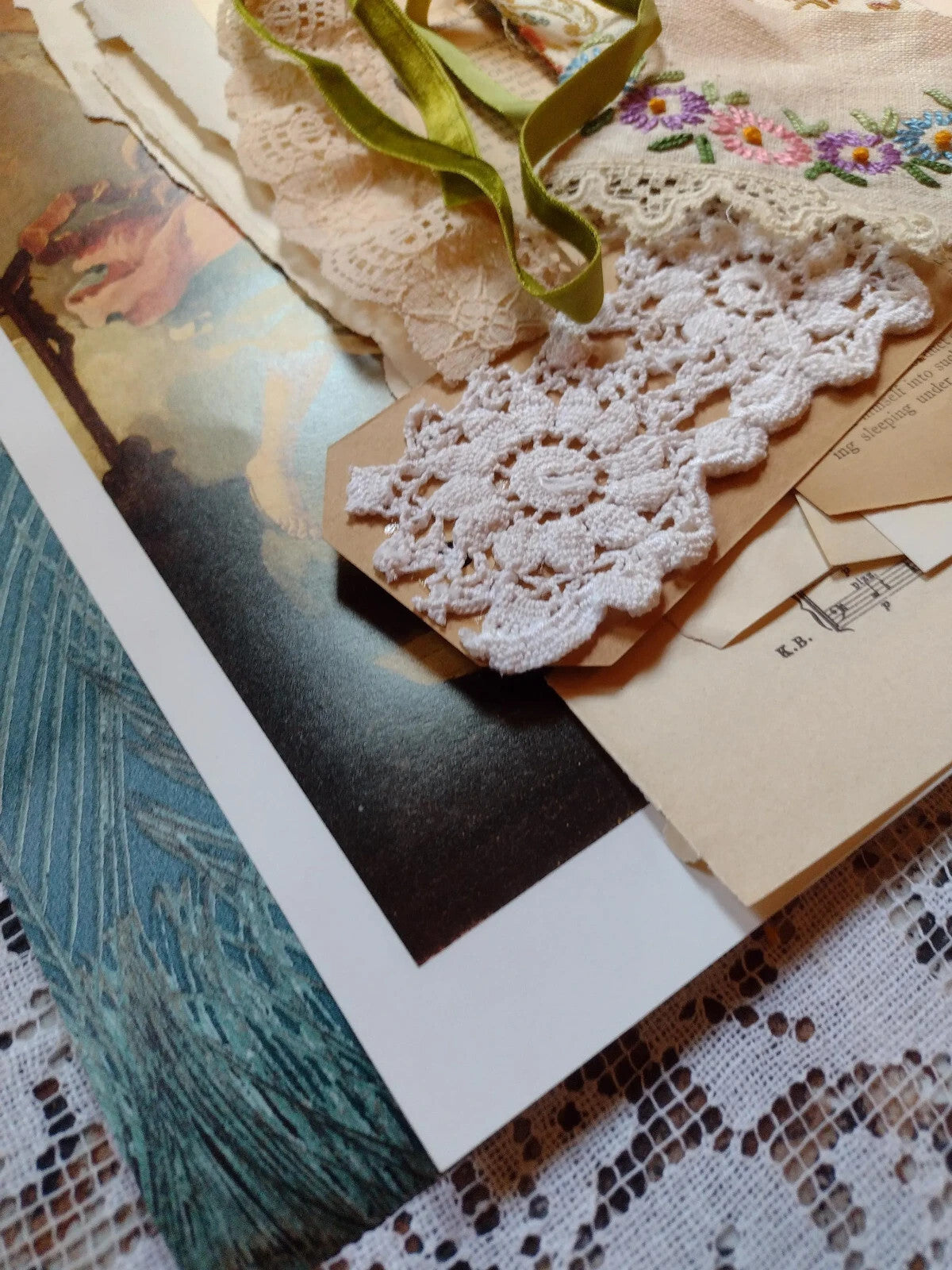 Victorian Peacock Ephemera Pack Vintage Book Pages Textiles Junk Journal Collage