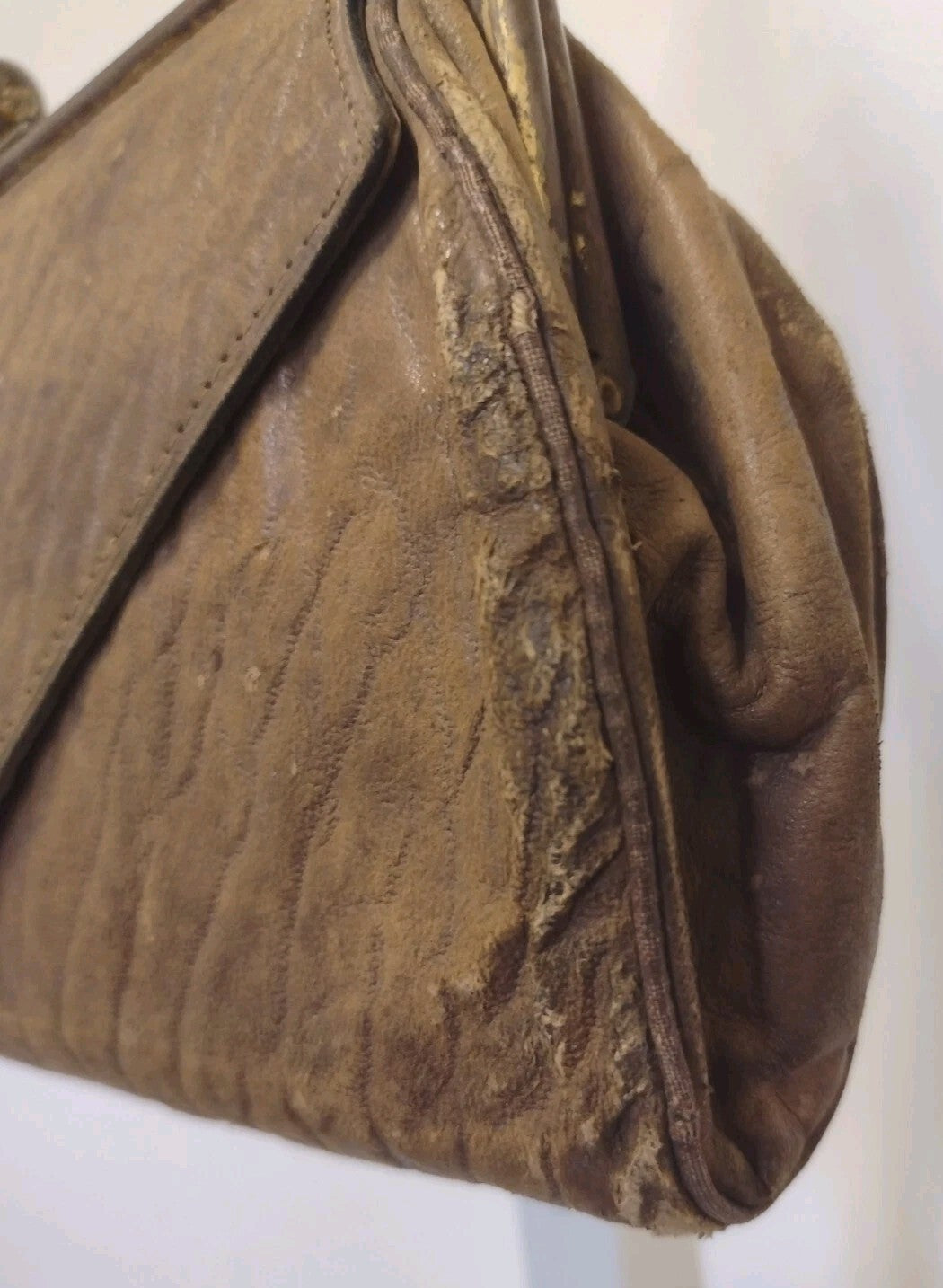 Antique Edwardian Leather Handbag 1905 Ephemera Norfolk Western Railway Purse