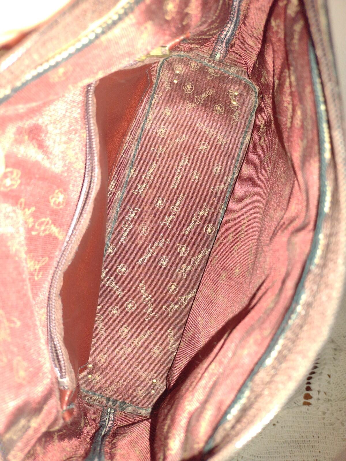 Vintage 70s John Romaine Oxblood Leather Shoulder Bag Crest Logo Brass Feet 12x8
