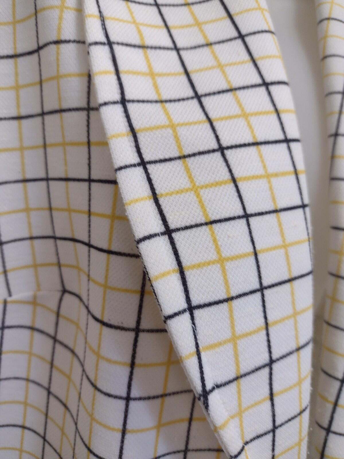 VTG  Disco 70s Women’s Shawl Collar Plaid Blazer Handmade Double Knit Jacket