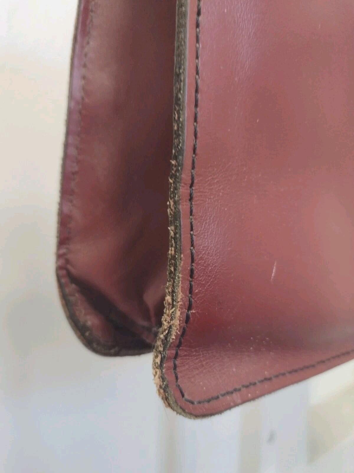 Vintage 70s Oxblood Leather Briefcase 17x11x3 Brass C&C Zip Slide Handles