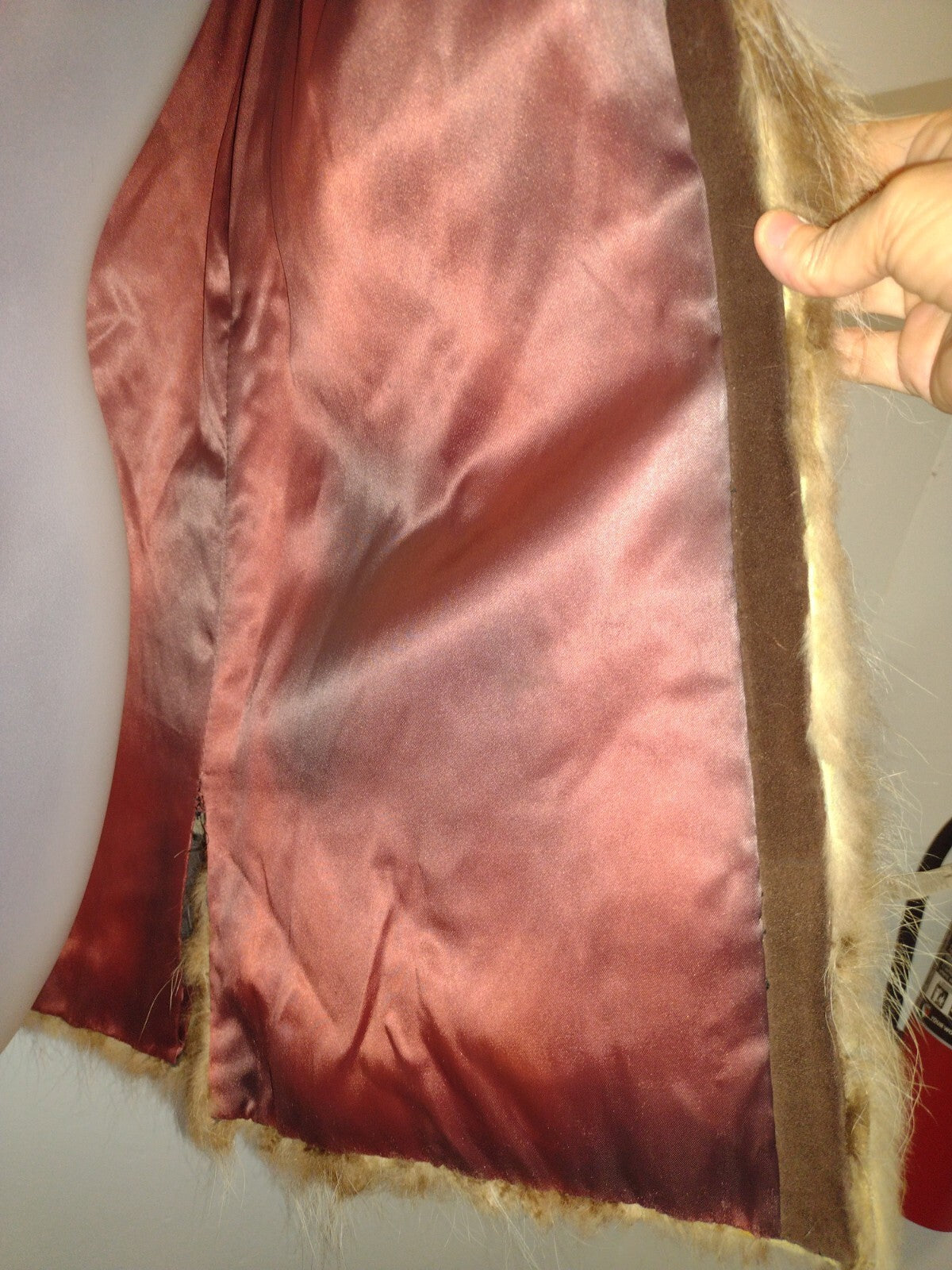 Vintage Coyote Fur Coat Jacket Brown Cream Boho Western 70s S