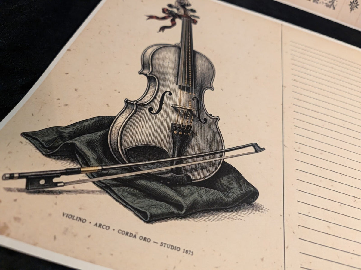 Music Paper Kit 6pc Gothic Journal Ephemera Victorian Junk Journal Scrapbook