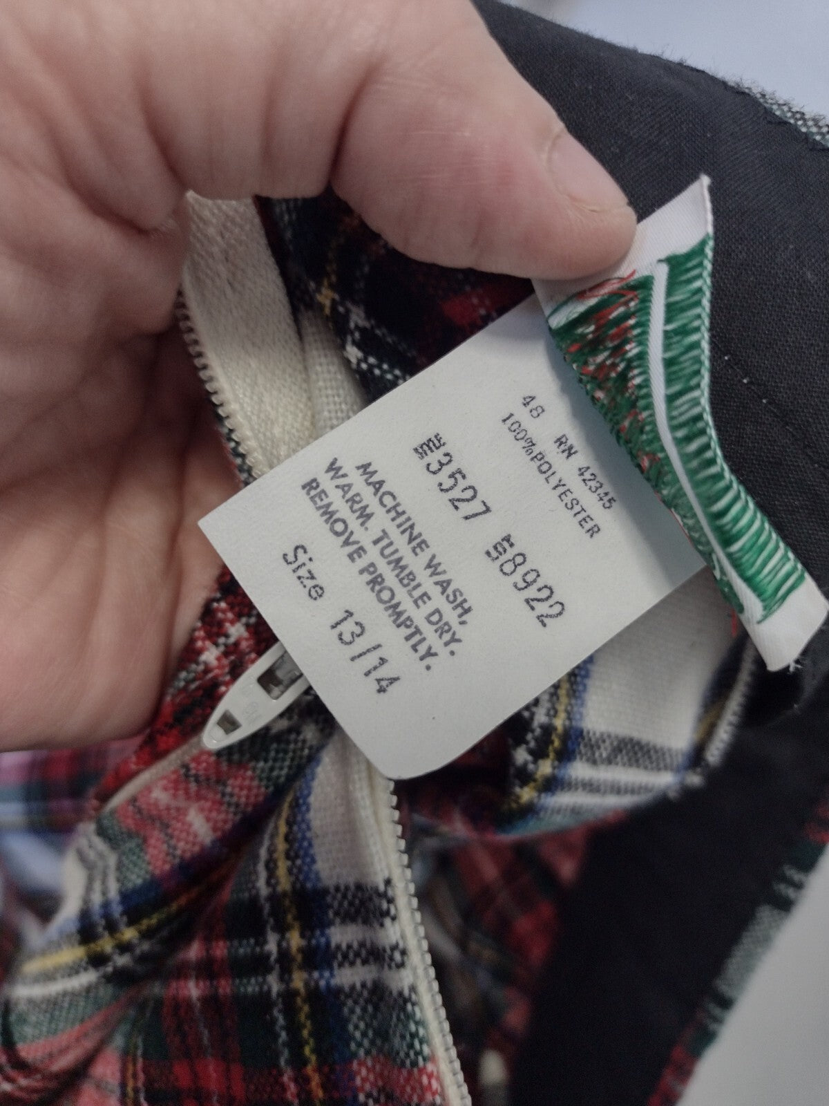 Vintage 70s Dark Academia Tartan Plaid Maxi Skirt High Waist Preppy 13 14