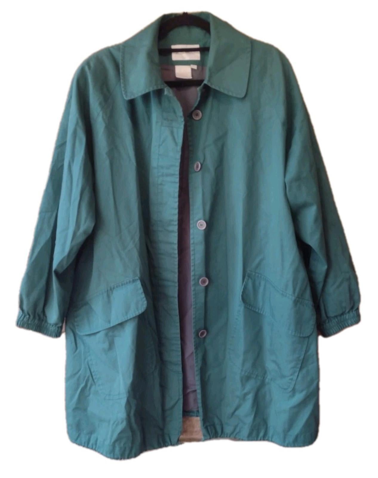 Vintage Apart Utility Jacket Wom L Green Cotton Blend Drawstring Satin Lined Y2k