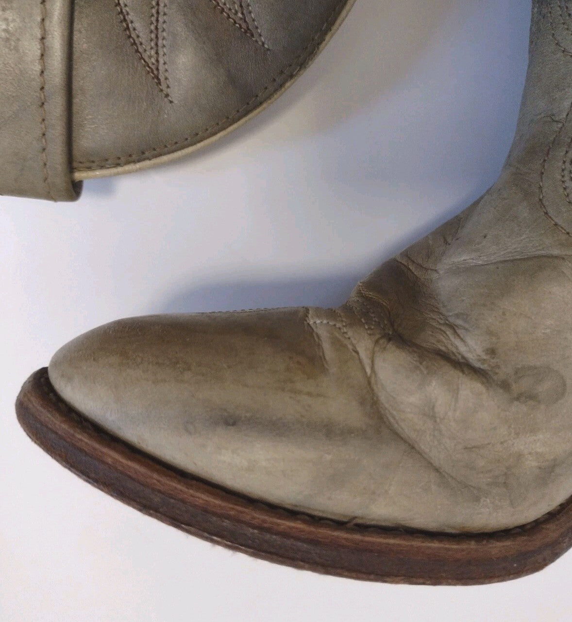 Vintage Western Cowboy Boots Womens 8.5 N Acme USA Mushroom Leather Boho Rodeo