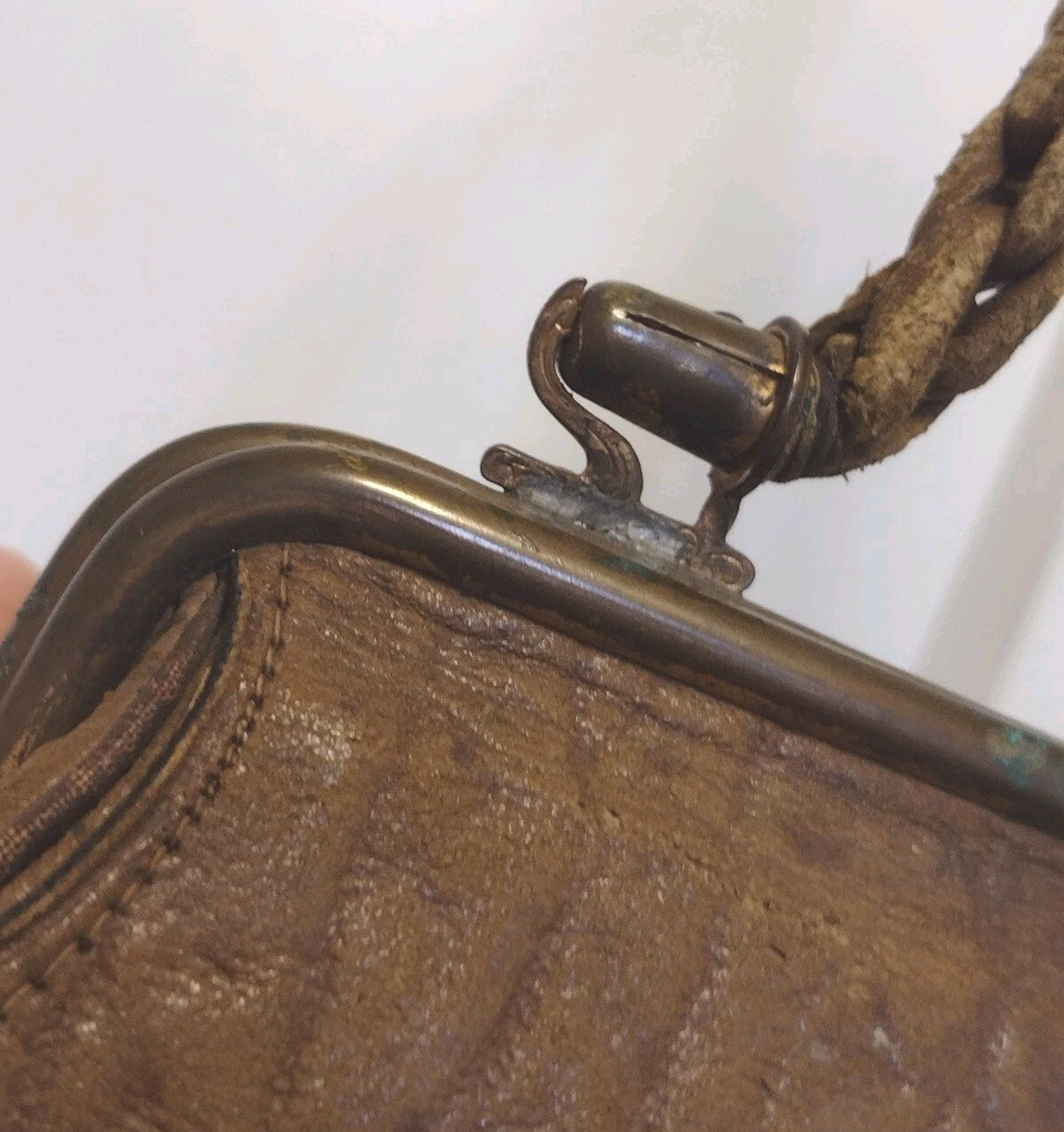 Antique Edwardian Leather Handbag 1905 Ephemera Norfolk Western Railway Purse