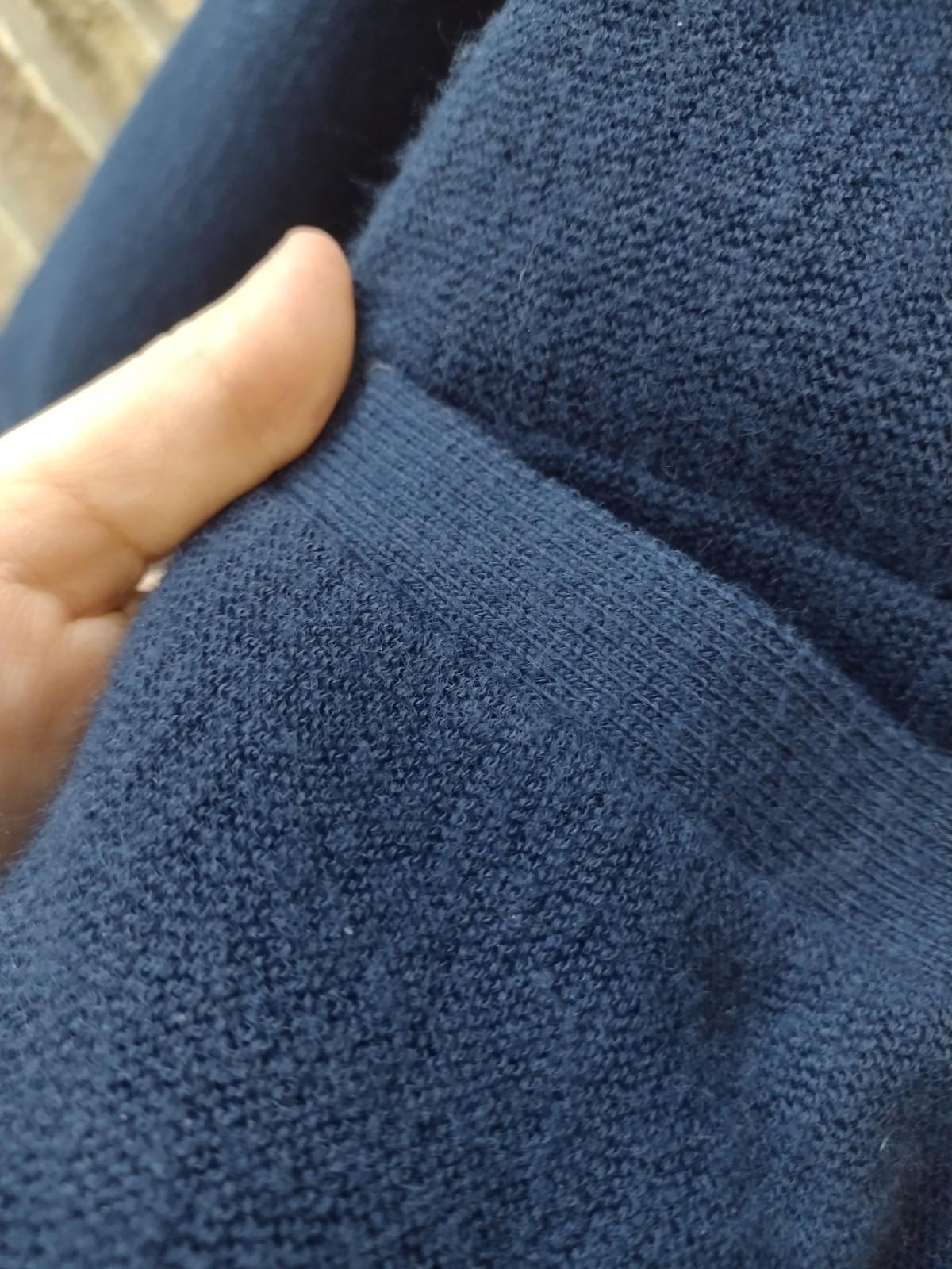 Vintage 50s 60s Men’s Navy Wool Cardigan Sweater V‑Neck Button Front M/L