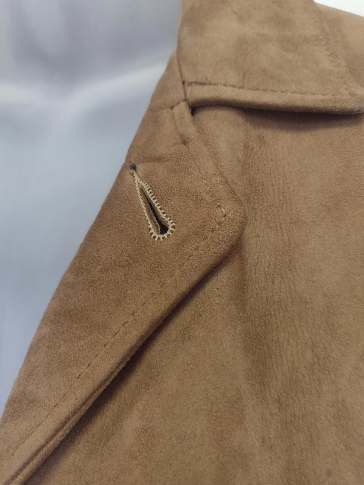 Vintage 60s Sears Oakbrook Suede Jacket M Zip Out Faux Fur Lining Quilon USA
