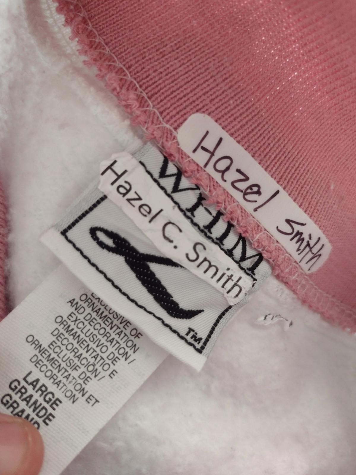 Vintage 90s Whim Z USA Floral Puff Paint Sweatshirt Mock Collar Pink Trim L