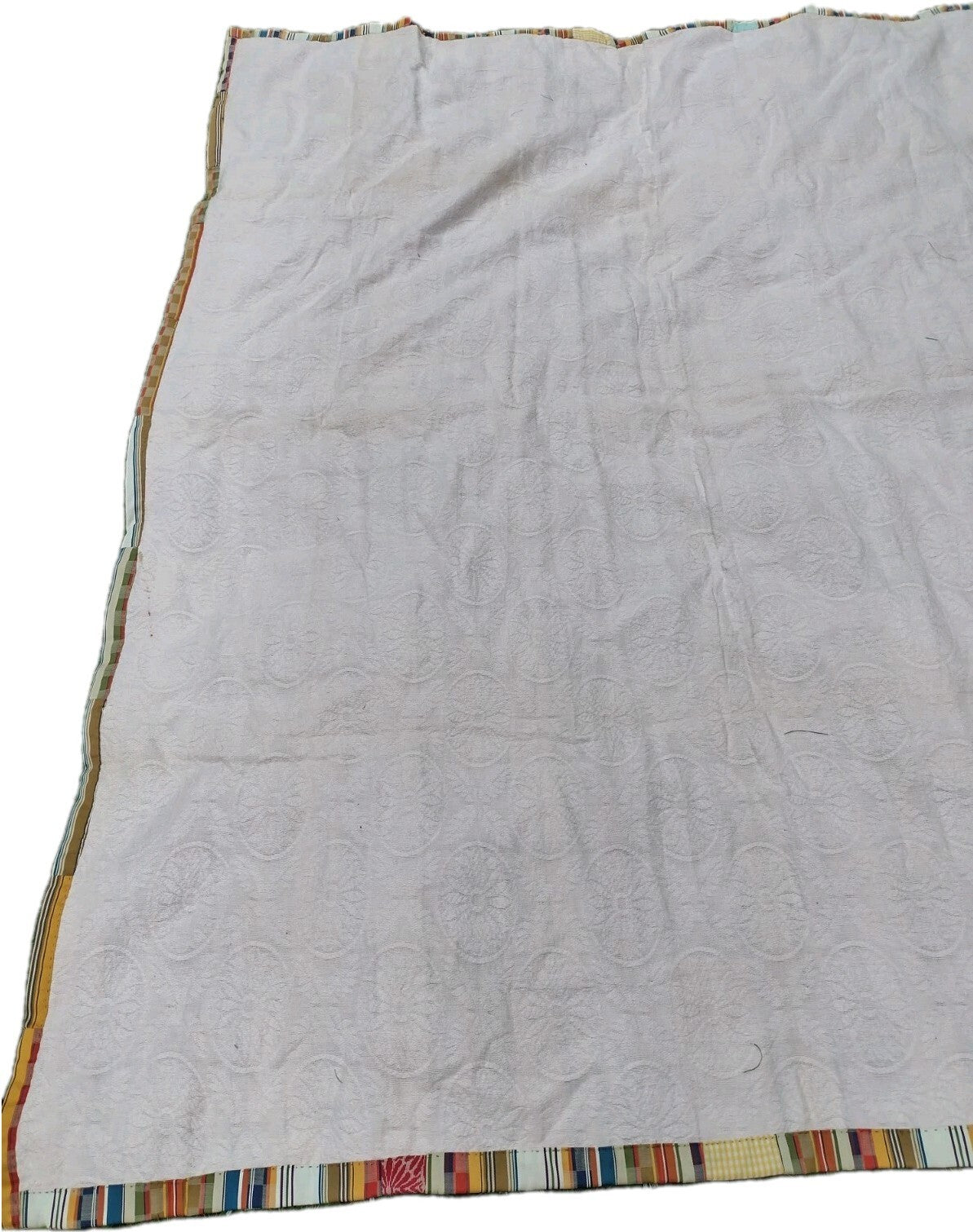 Vintage 1970s Handmade Patchwork Quilt 68x86 Tied Scrap Coverlet Retro Folk Art