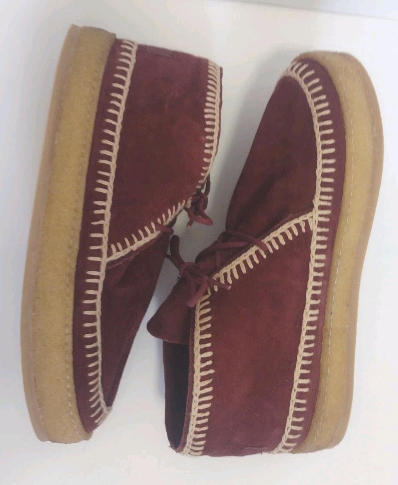 Laidback London Shenje Burgundy Suede Boots Women’s 39 Handmade Crepe Sole