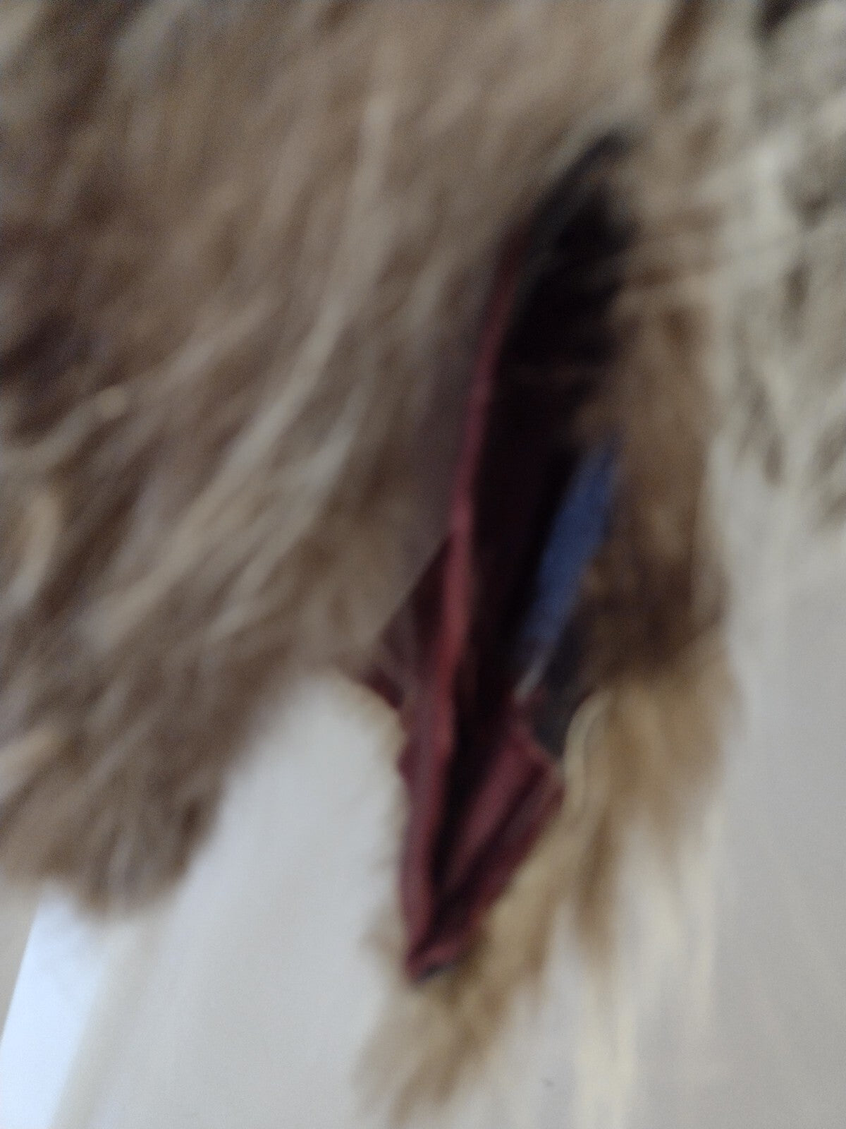 Vintage Coyote Fur Coat Jacket Brown Cream Boho Western 70s S