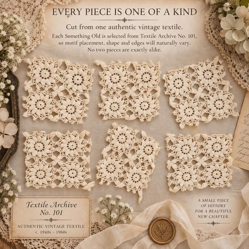 Something Old: Authentic Vintage Crochet Lace Keepsake (Textile Archive No. 101)