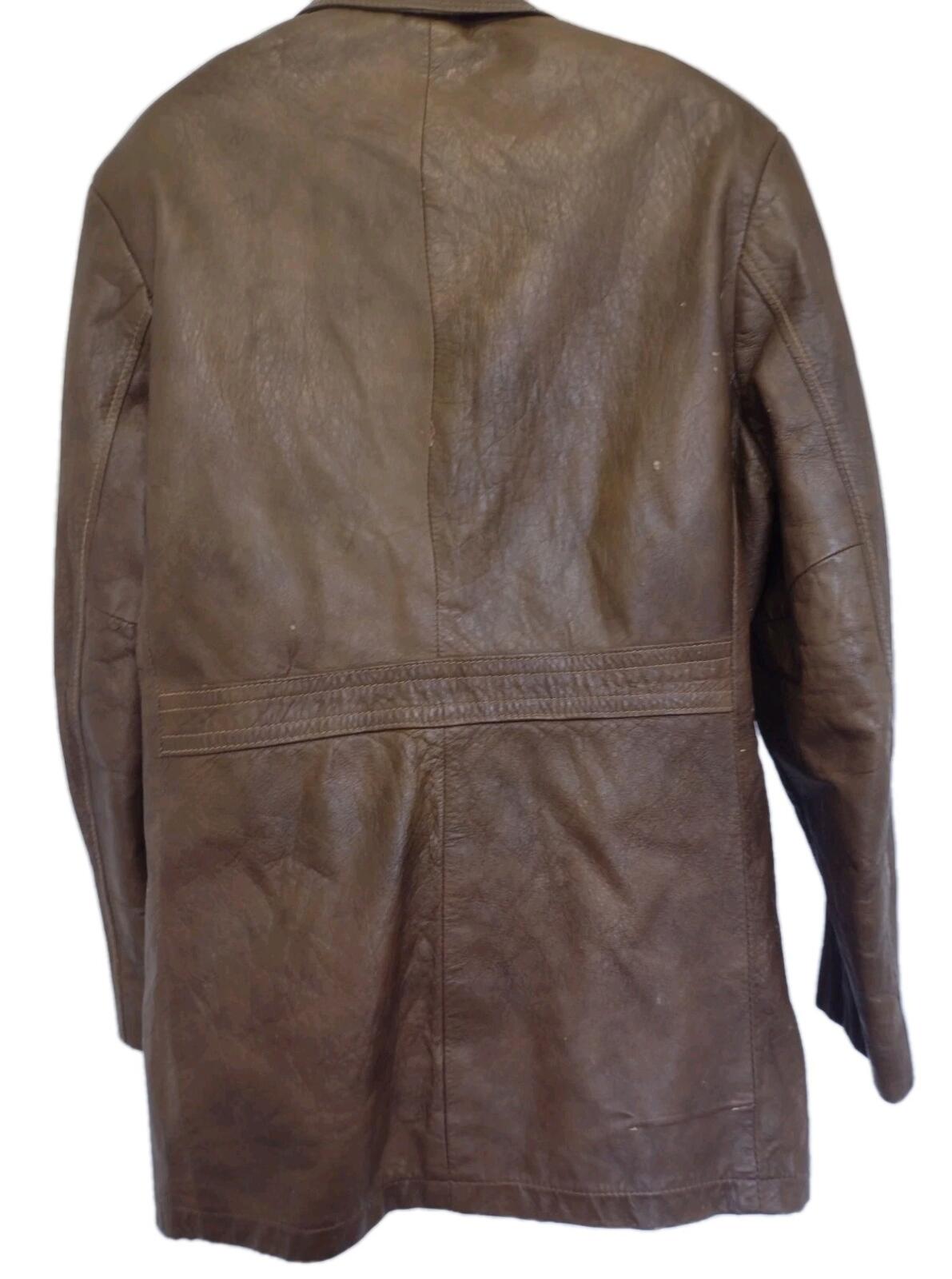 Grais Angel Skin Cabretta Leather Jacket 42R Zip Out Lining Made USA Brown