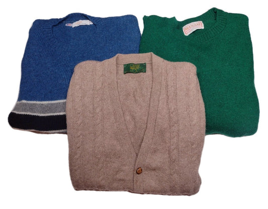 Vintage Men's XL Sweater Lot 3 USA Wool Blend Preppy Grandpa 80s 90s Unisex