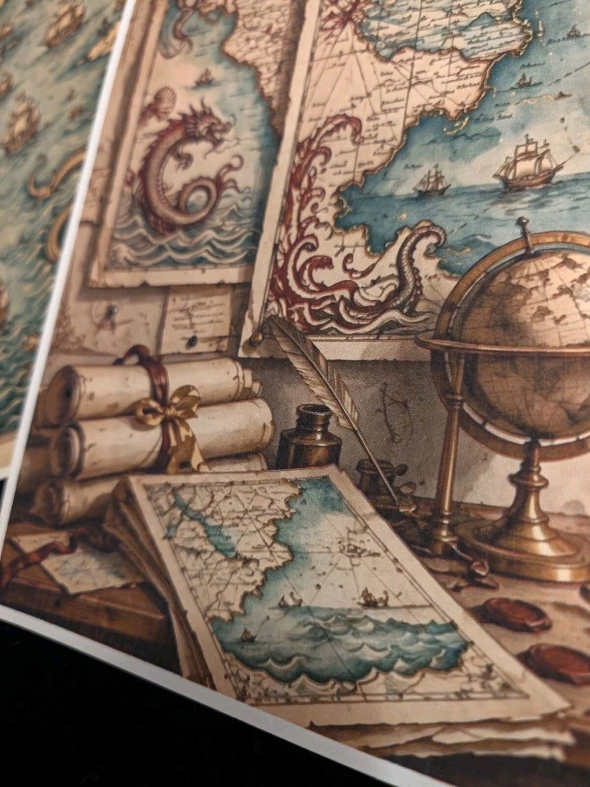 Cartographer Paper Kit 6pc Nautical Map Journal Ephemera Junk Journal Scrapbook