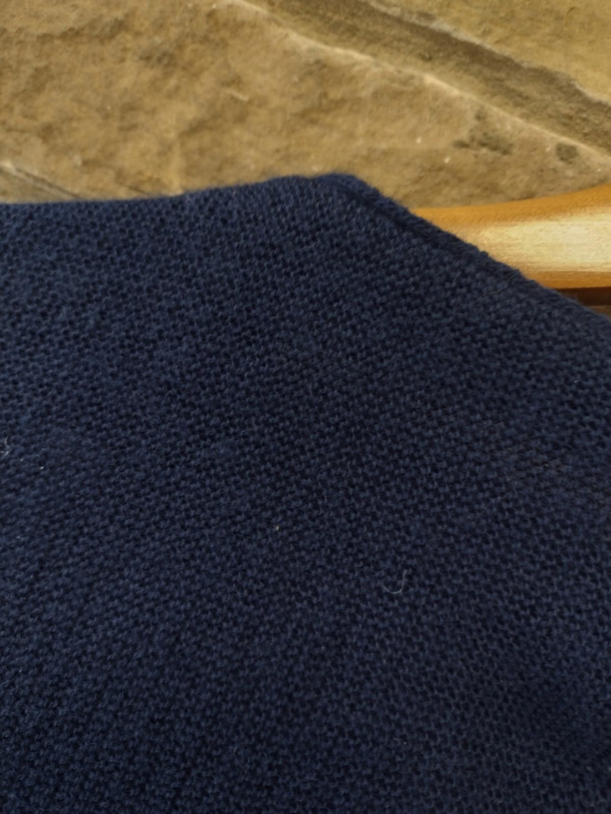 Vintage 50s 60s Men’s Navy Wool Cardigan Sweater V‑Neck Button Front M/L