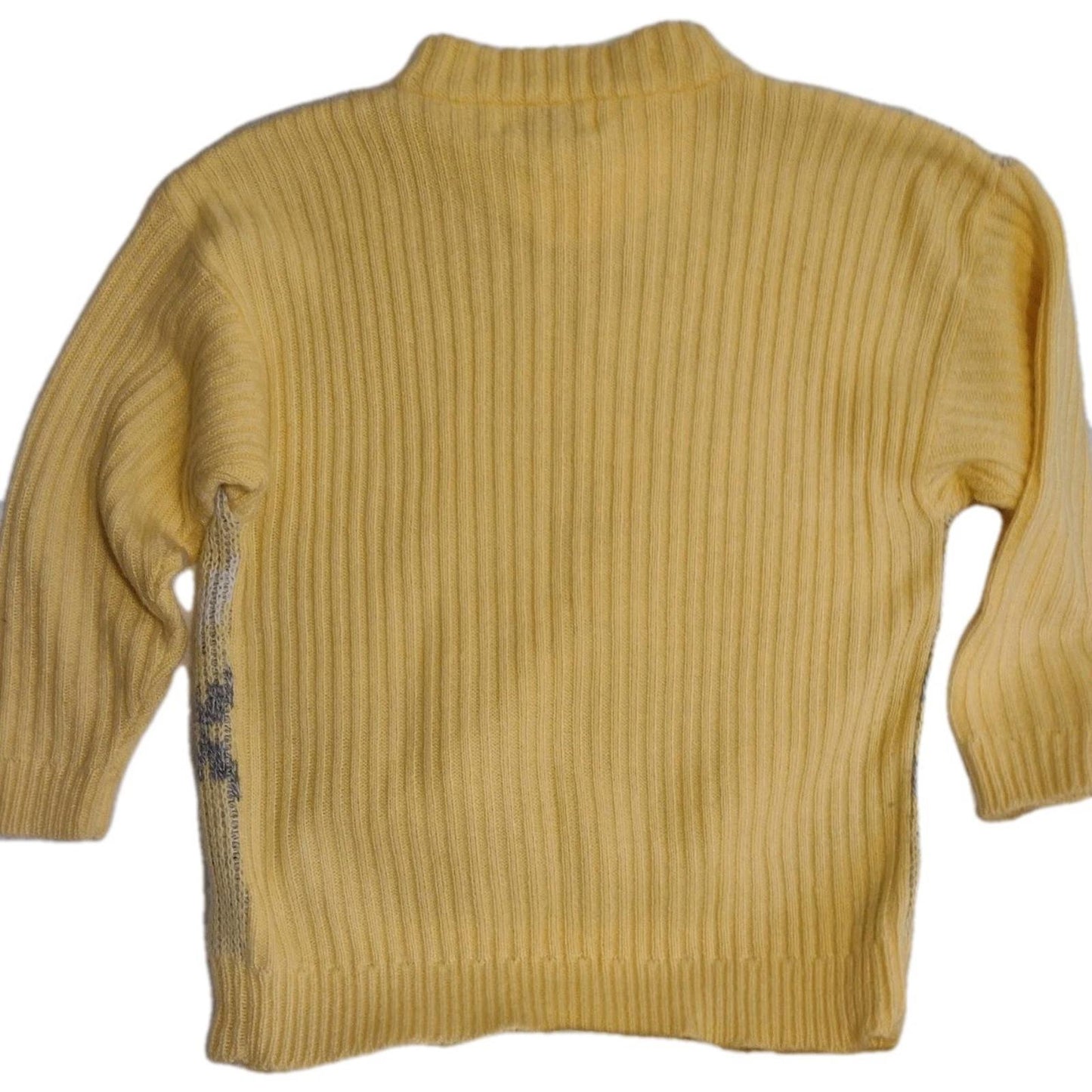 Together Yellow Geometric Acrylic Sweater L 12/14 Taiwan ROC Vintage 80s 90s