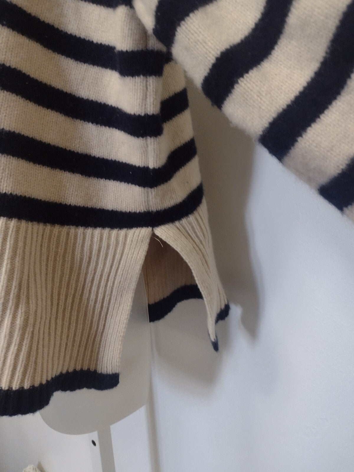 Rosaé Paris Le Sablons Sweater Size 1 Merino Cashmere Breton Stripe Boxy