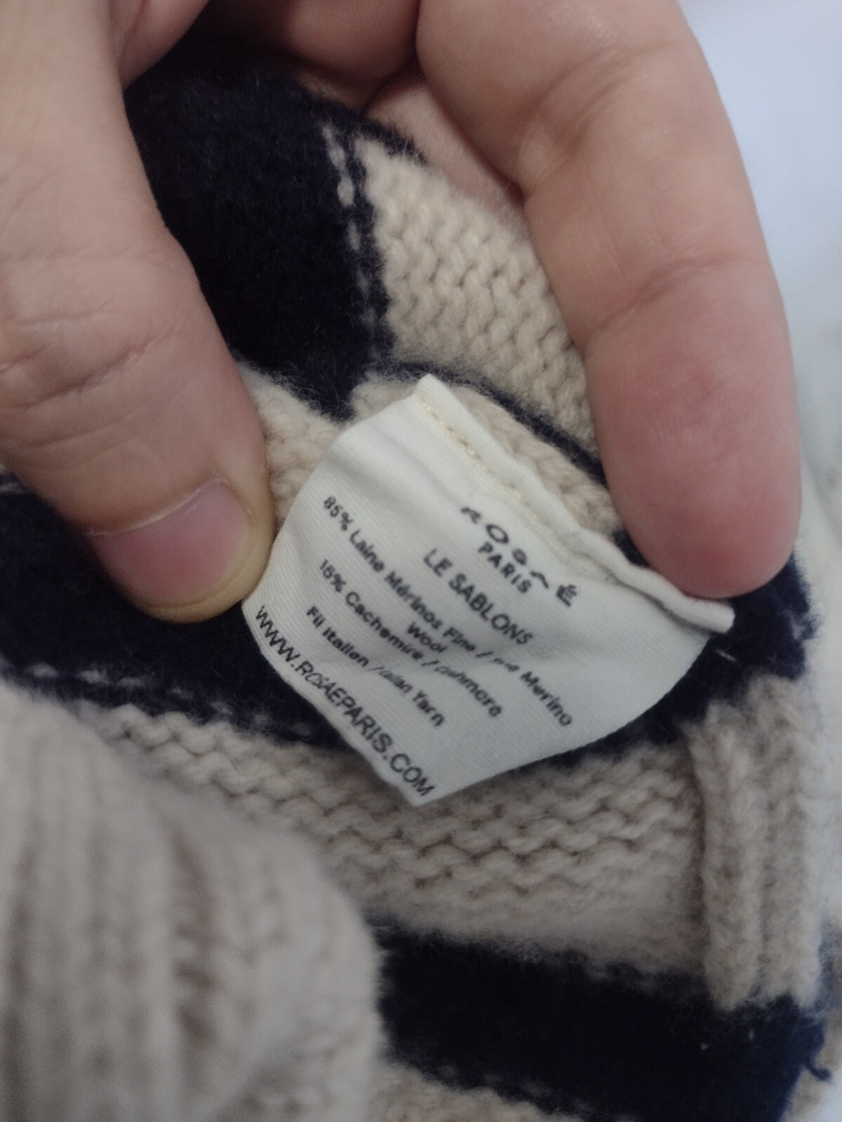 Rosaé Paris Le Sablons Sweater Size 1 Merino Cashmere Breton Stripe Boxy