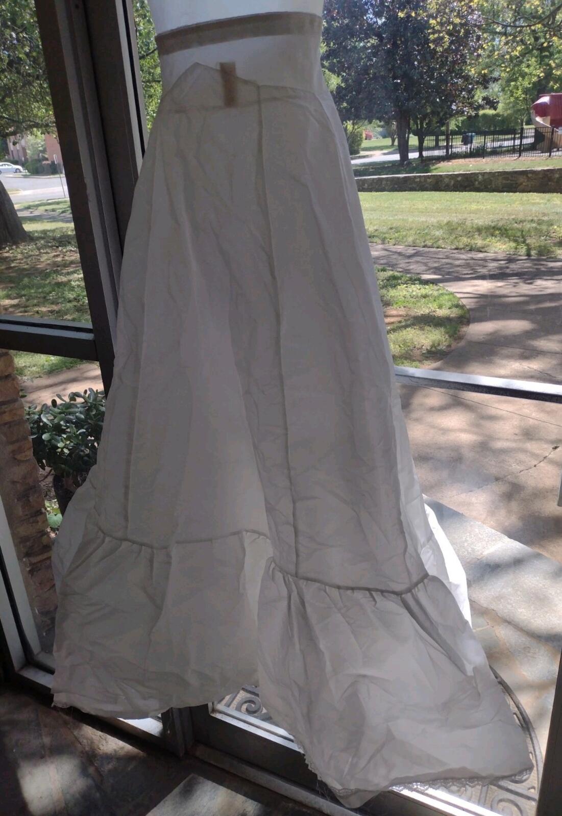 Vintage 50s Ele‑Sue Full Length Nylon Petticoat Slip White Tiered Net Size 10