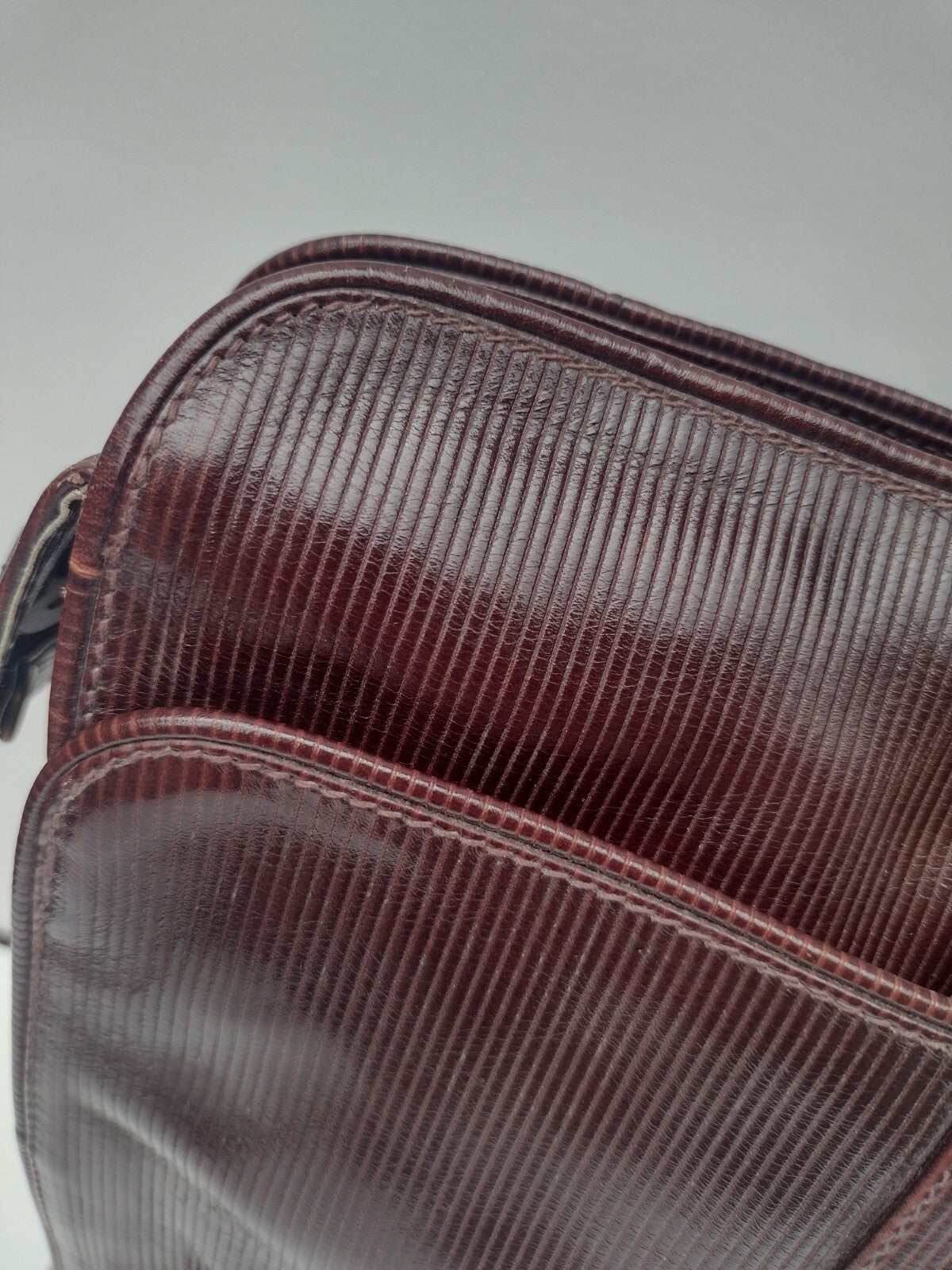 Vintage Bloomingdale’s Italy Briefcase Tote Brown Ribbed Work Laptop Bag