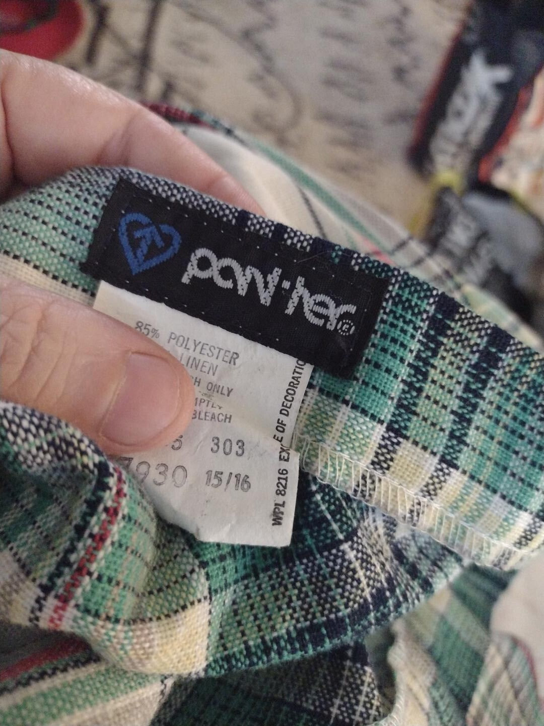 Vintage Pan-Ther Plaid Midi Skirt 15/16 Green Linen Blend Pleated Academia 70s