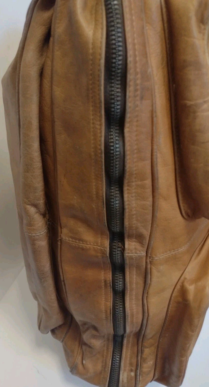 Vintage Boho Leather Weekender Travel Bag Cognac Suitcase Colombia 20in Luggage