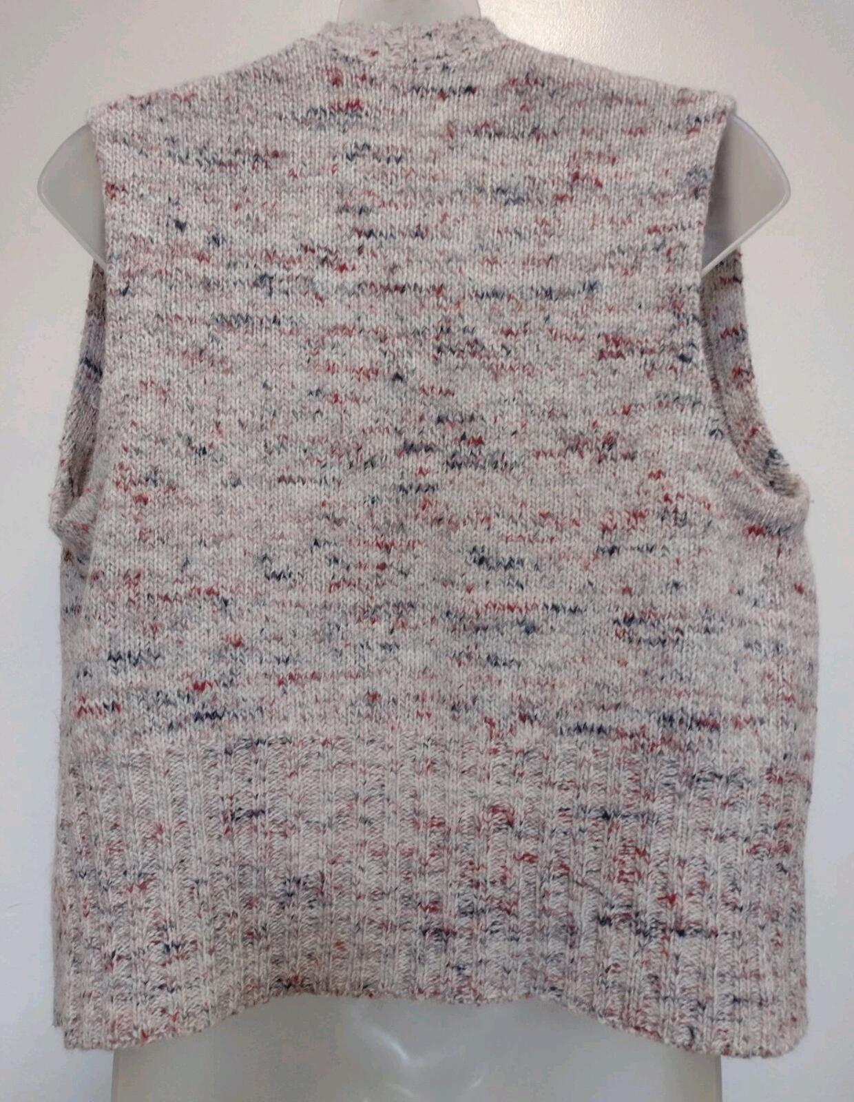 Vintage Sears Flecked Knit Sweater Vest Cardigan Sz MediumClassic late 1970s